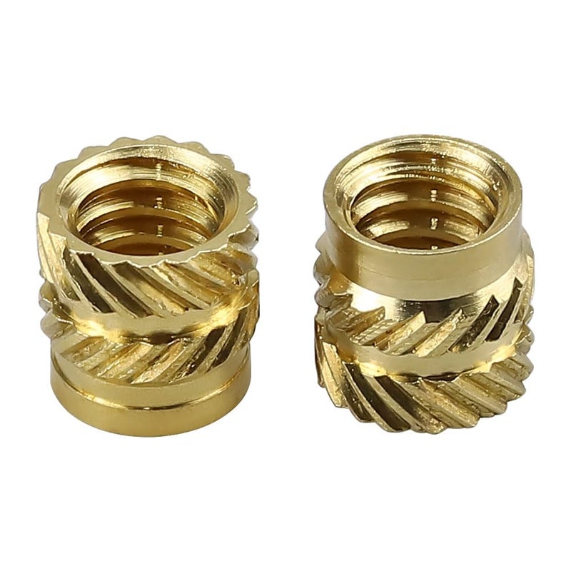 RoyceMart 1/4-20 Brass Threaded Inserts (30-Pack), Heat Set Knurled Nuts for 3D Printing & Plastics, 5/16" Height, Female Threaded Brass Inserts - Image 1